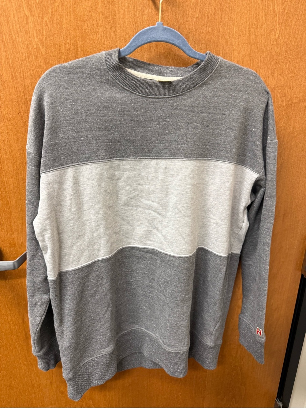 Homage Gray Colorblock Crewneck Sweater